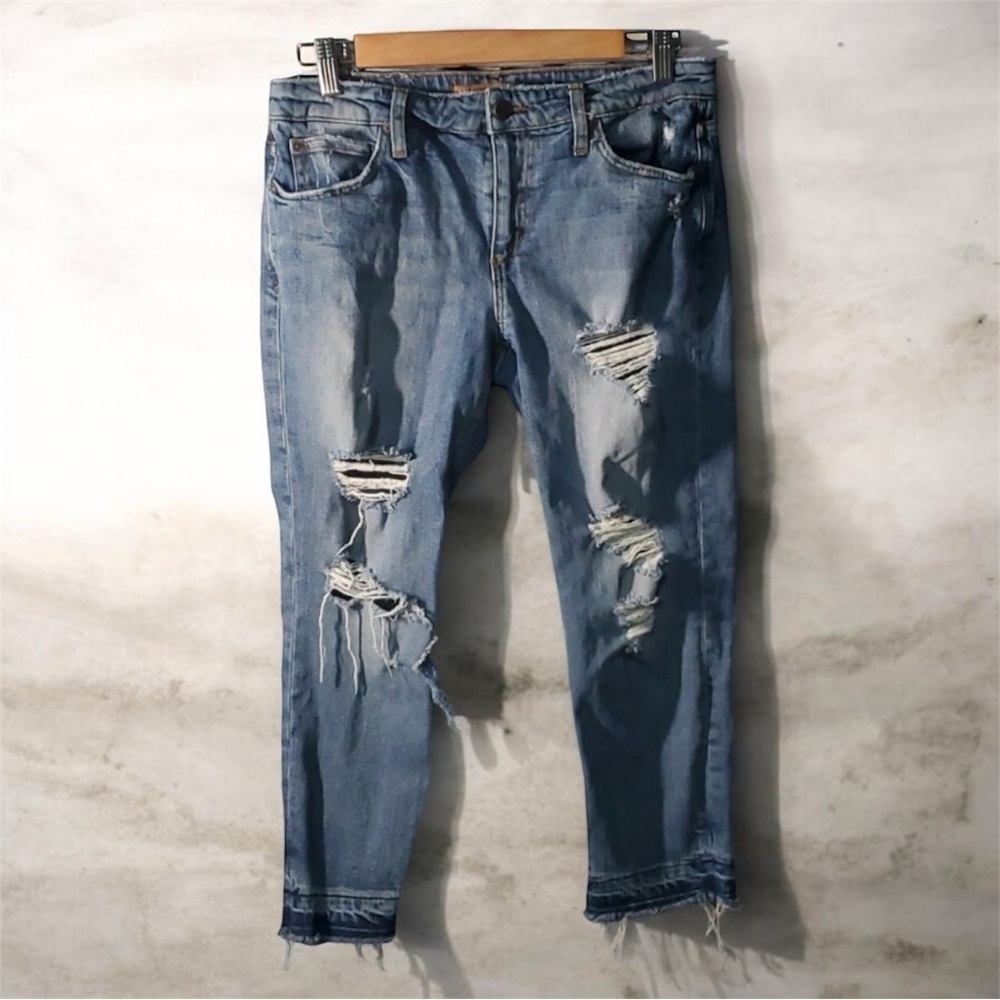 Joe's Jeans Womens Sz 27 Size 4 Blue The BILLIE crop Boyfriend Slim Crop Grunge
